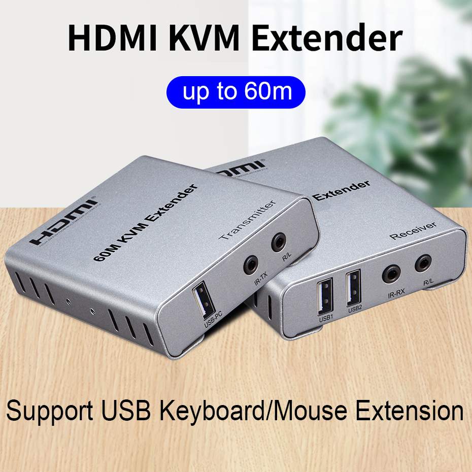 60m KVM HDMI ͽٴ Cat5/6 Rj45 ̴ ̺ HDMI KVM ġ     PC Ű 콺 